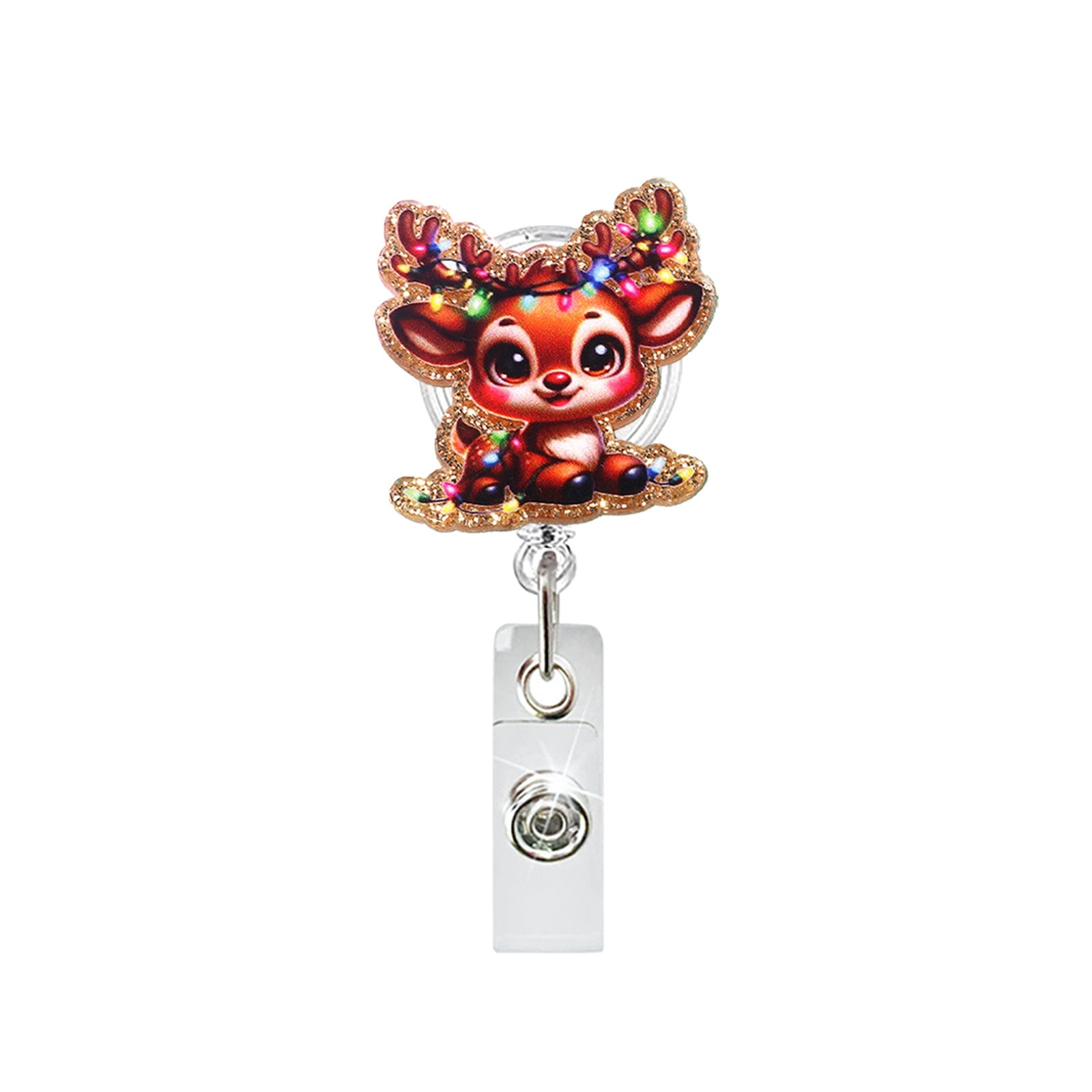 Wholesale Christmas series easy-pull retractable rotating badge